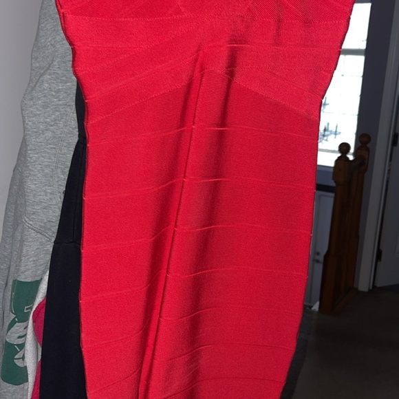 Red bandaged vintage Bebe dress size small - Picture 3 of 4